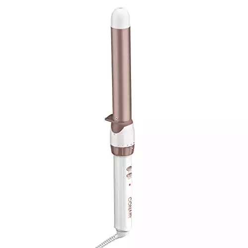 Conair Double Ceramic Curling Wand, 1 Inch Curling Wand, White / Rose Gold