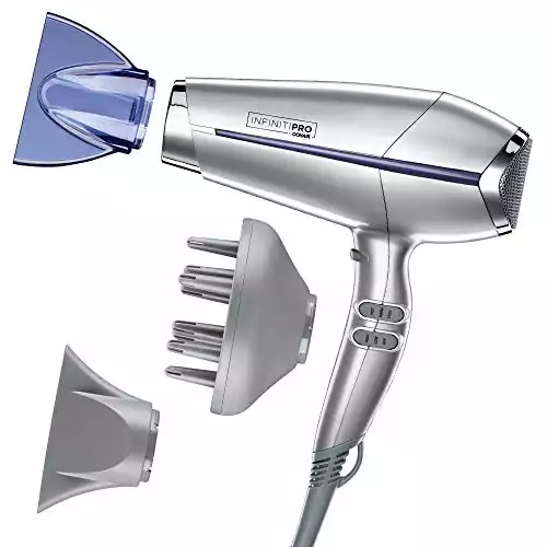 Conair INFINITIPRO BY CONAIR Pro Performance Frizz Free Hair Dryer, Silver