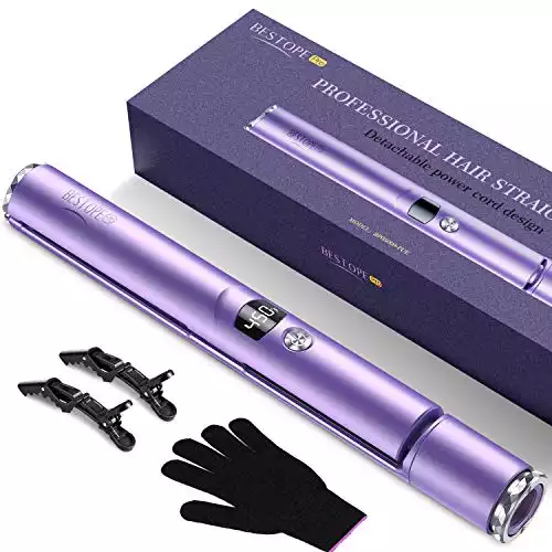 BESTOPE Hair Straightener and Curler 2 in 1 Flat Iron