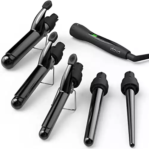 xtava 5 in 1 Professional Curling Iron and Wand Set